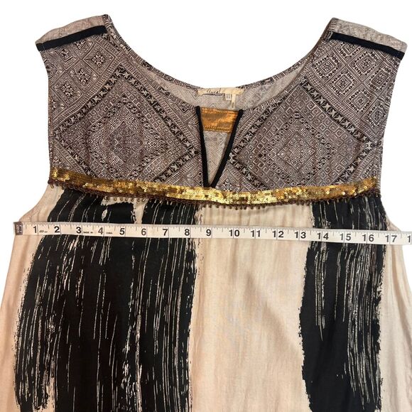 Floreat Anthropologie Blouse Women 6 Western Fringe Aztec Tribal Boho Chic Tunic - Picture 3 of 11